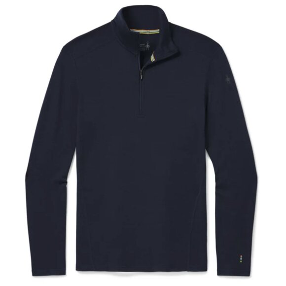 Smartwool Men's Classic Thermal Merino Wool Base Layer 1/4 Zip Deep Navy Large - Picture 1 of 11